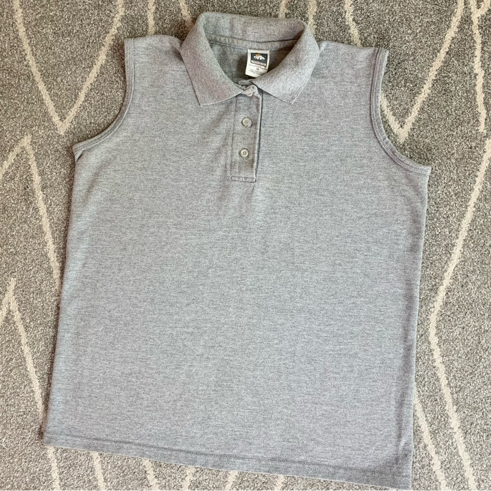 Vintage Gray Sleeveless Polo Tank Top